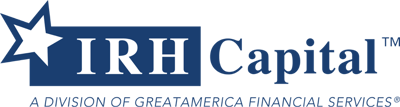 IRH Capital Logo. Star on left, outlined in blue, IRH Capital. A Division of GreatAmerica Financial Services